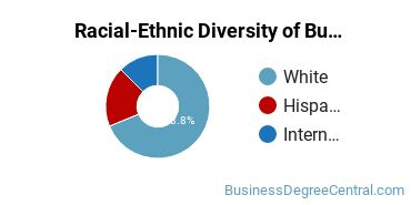Racial-ethnic diversity of Business Administration & Management majors at Clarke University