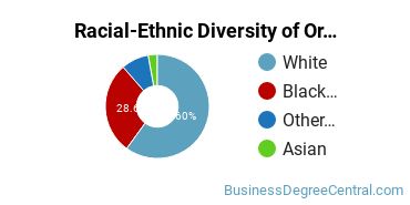 Racial-ethnic diversity of Organizational Leadership majors at Cleary University