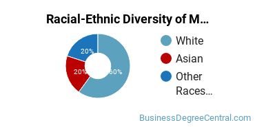 Racial-ethnic diversity of Management Sciences & Methods majors at Indiana University-Northwest