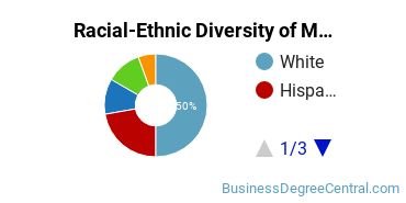 Racial-ethnic diversity of Management Sciences & Methods majors at Manhattan University