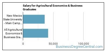 Median earnings by years after graduation for Agricultural Economics at New Mexico State University-Main Campus