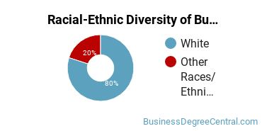 Racial-ethnic diversity of Business Administration & Management majors at Quincy University