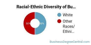 Racial-ethnic diversity of Business Administration & Management majors at Rasmussen University-Minnesota