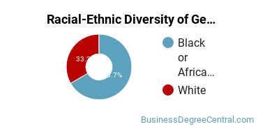 Racial-ethnic diversity of General Sales & Marketing majors at Stevens-The Institute of Business & Arts