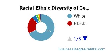 Racial-ethnic diversity of Business & Commerce majors at University of Akron Main Campus